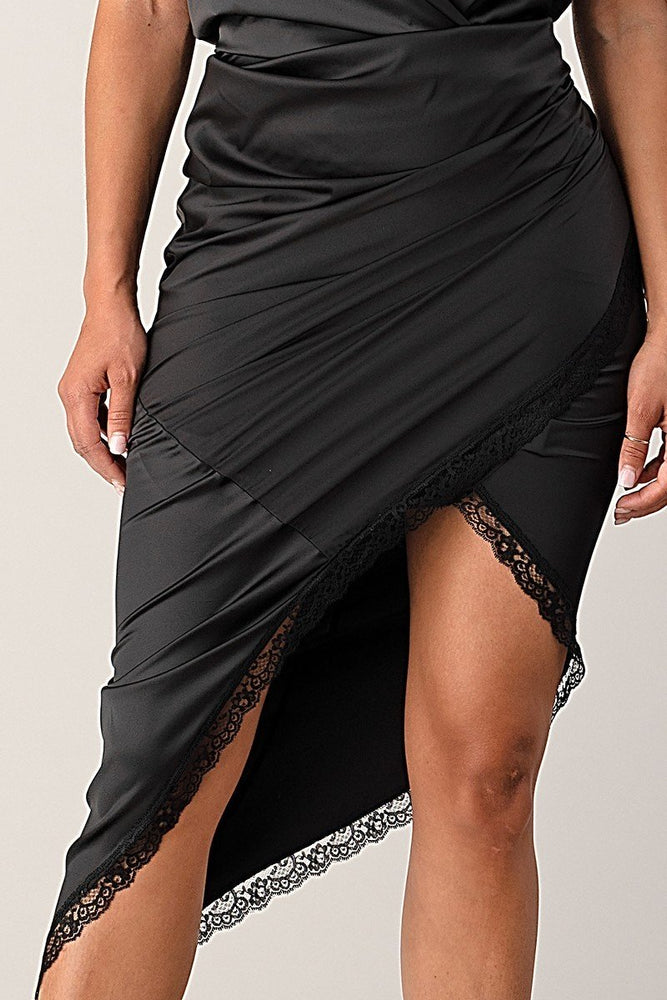 101823 White & Black Asymmetrical Dress