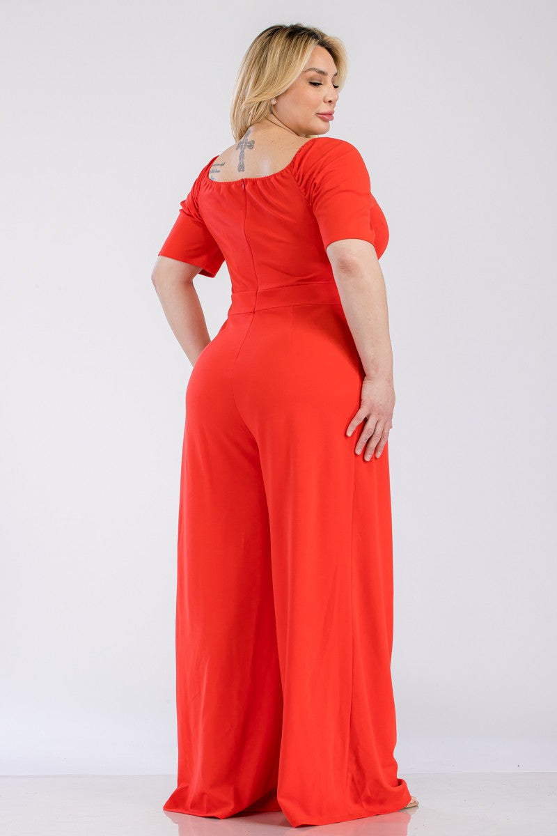 062024 Coral Side Button Down Jumpsuit