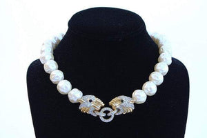 061324 Vintage Panther & Pearl Necklace