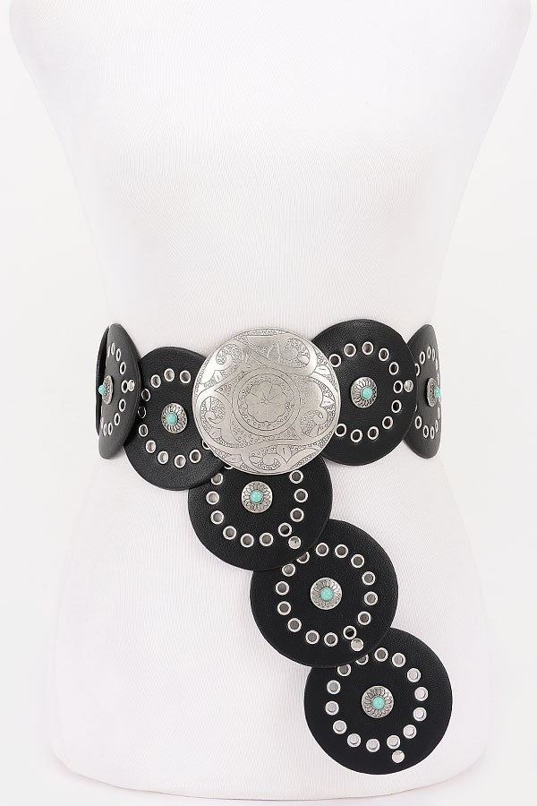 092425 Faux Leather Disc Belt