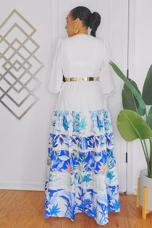 061924 White Tiered Creole Long Sleeve Maxi Dress