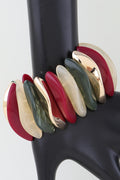 100225 Multi Wide Stone Beaded Bracelet