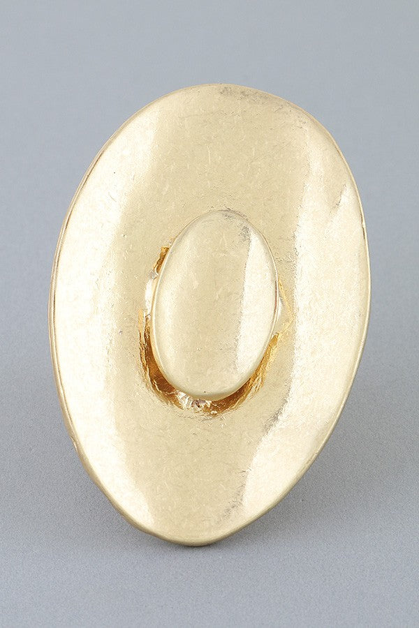 100825 Hammered Double Oval Statement Ring