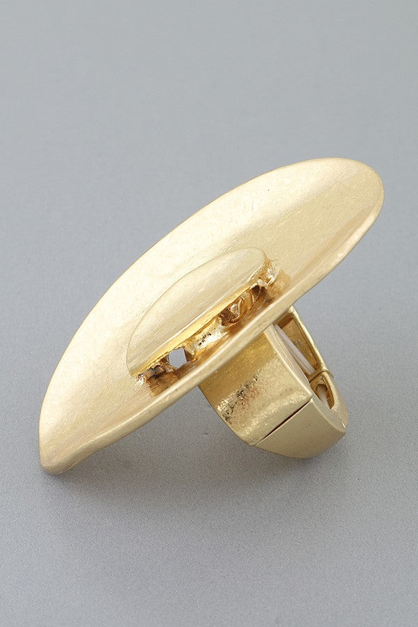 100825 Hammered Double Oval Statement Ring