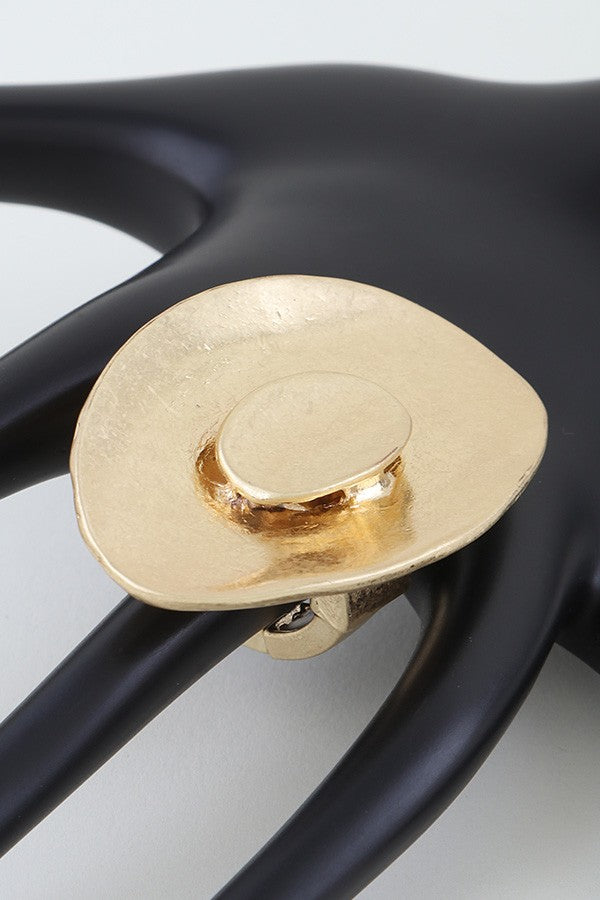 100825 Hammered Double Oval Statement Ring