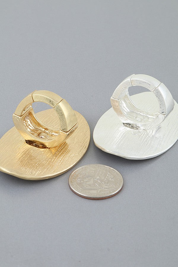100825 Hammered Double Oval Statement Ring