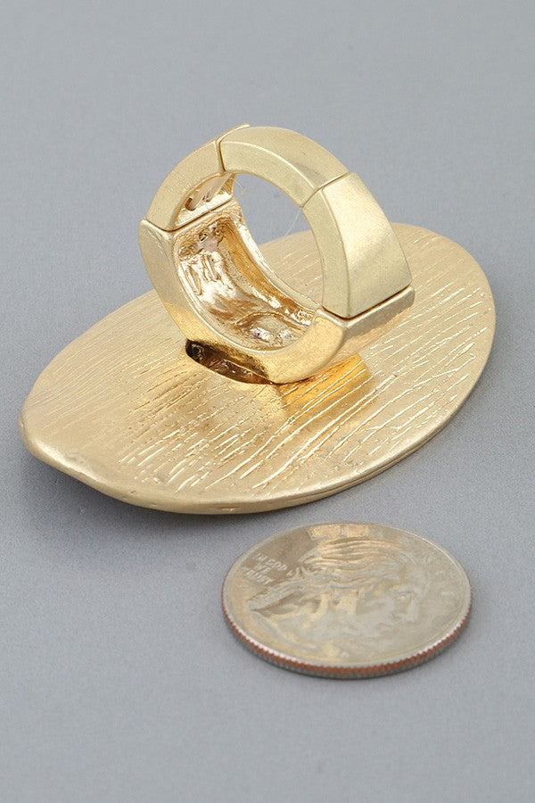 100825 Hammered Double Oval Statement Ring