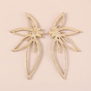 100825 Floral Rhinestones Statement Earrings