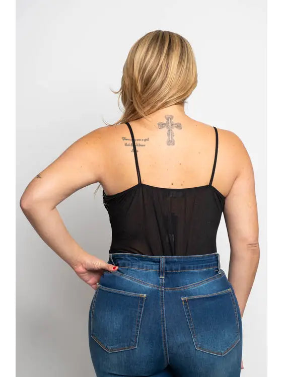 111925 Black Diamond Rhinestone Bodysuit