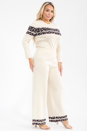 111925 Beige Leopard Whisper Lounge Set