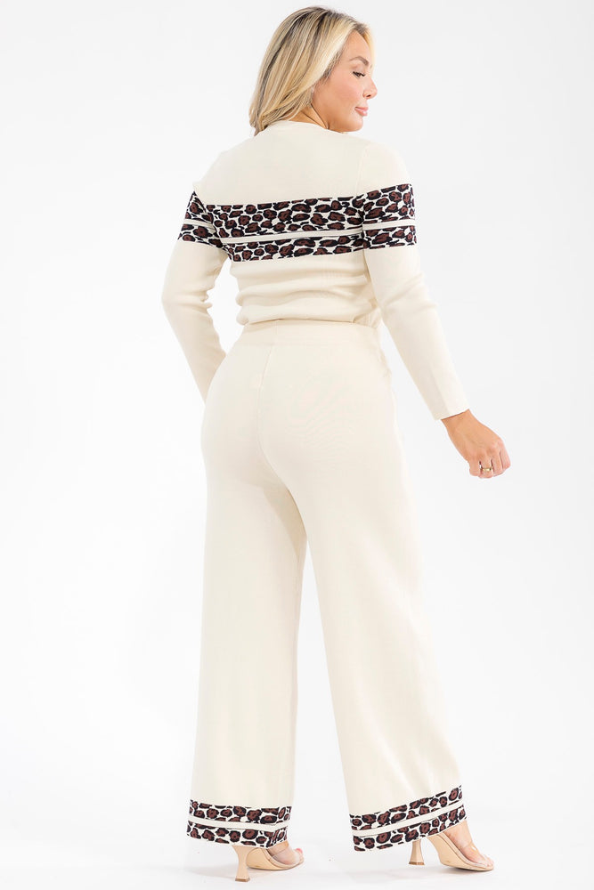 111925 Beige Leopard Whisper Lounge Set