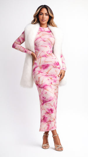 112325 Rose Quartz Luxe Mesh Dress With Tank Dress Lining PREORDER