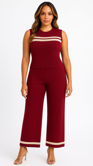 111925 Burgundy Luxe Lounge Set