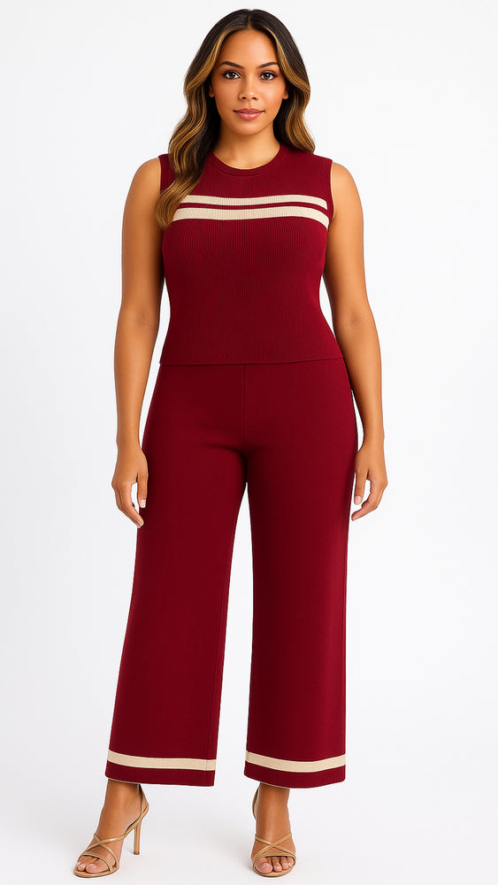 111925 Burgundy Luxe Lounge Set