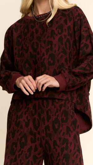 111925 Merlot Leopard Dreams Lounge Set PREORDER