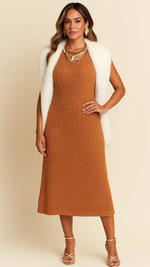 112425 Gold Sculpted Leaf Necklace & Earring Set PREORDER