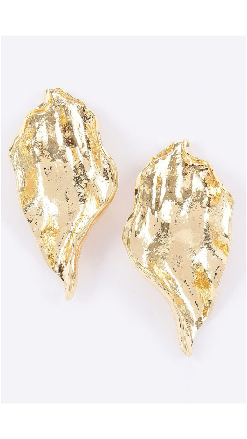 112425 Gold Sculpted Leaf Necklace & Earring Set PREORDER