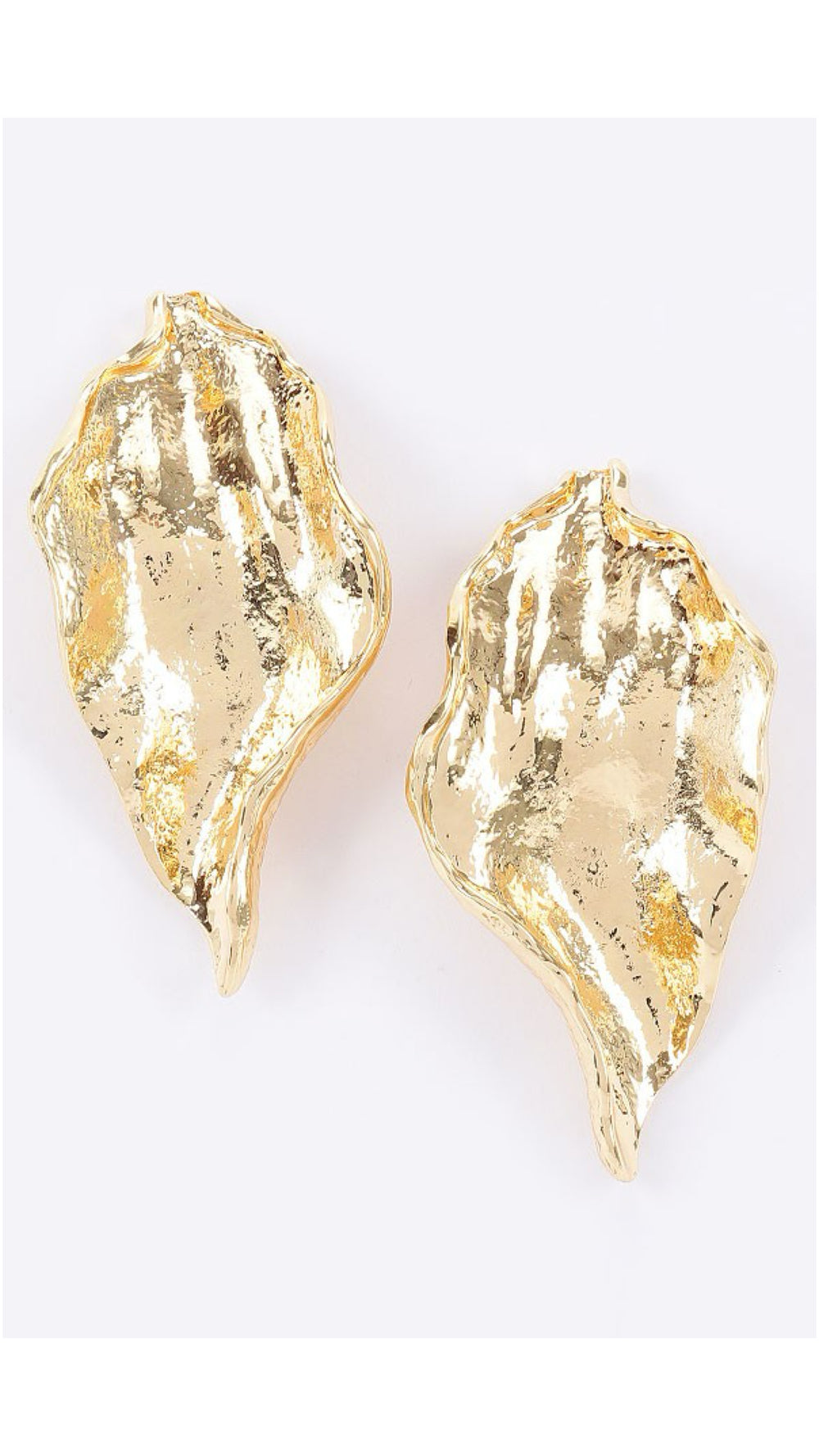 112425 Gold Sculpted Leaf Necklace & Earring Set PREORDER