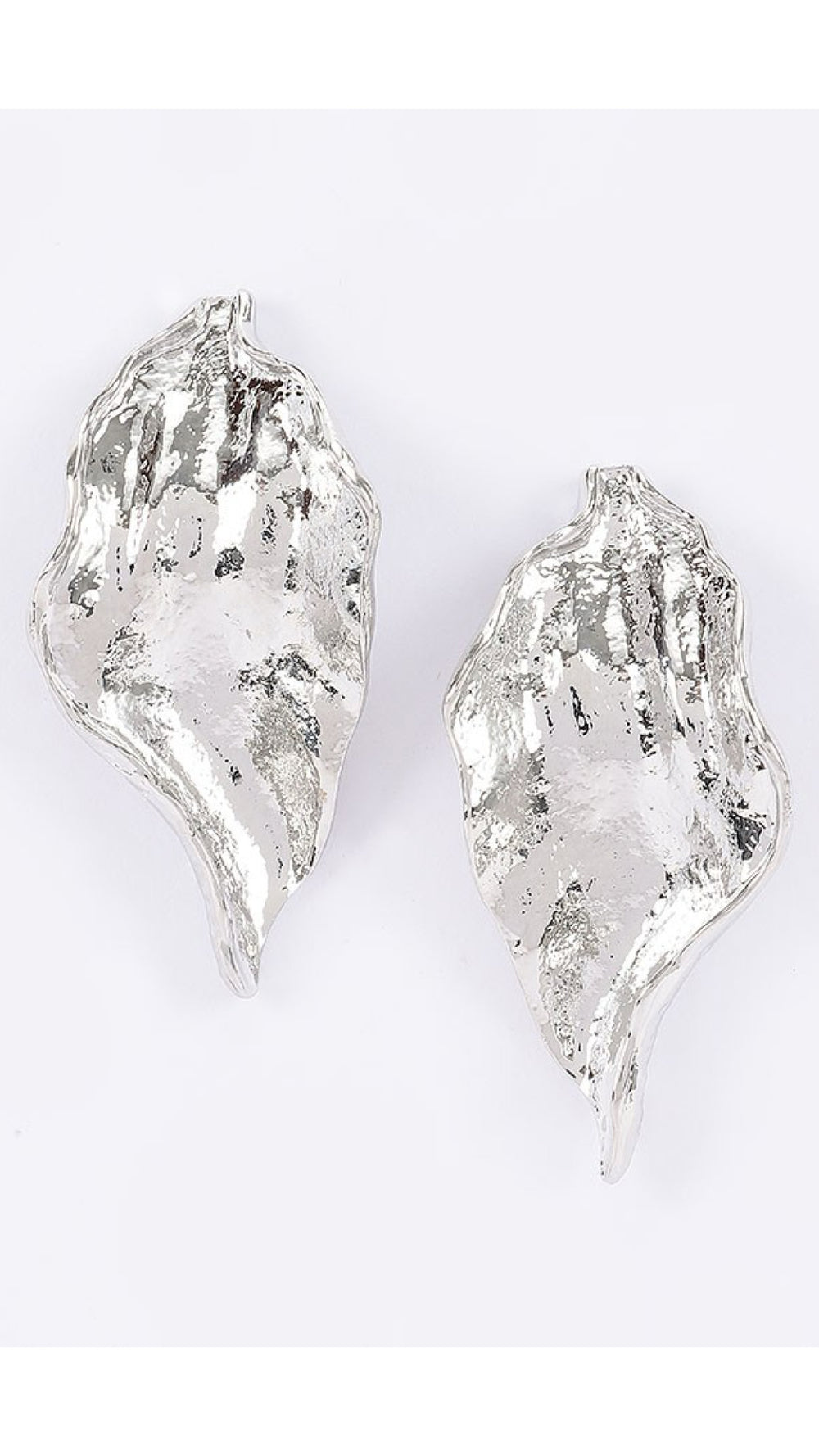 112425 Silver Sculpted Leaf Necklace & Earring Set PREORDER