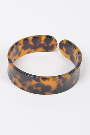 081424 Faux Turtle Shell Open Cut Bracelet