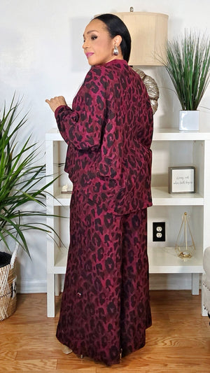 111925 Merlot Leopard Dreams Lounge Set PREORDER