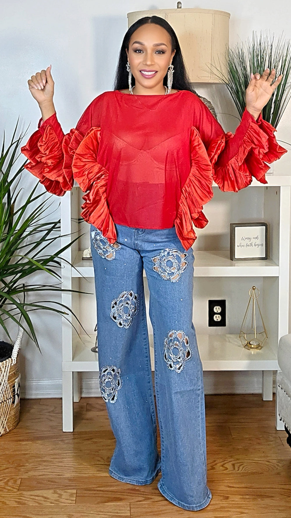 112025 Cloud Couture Ruffle Top BACK ORDER