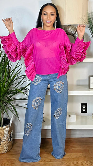 112025 Cloud Couture Ruffle Top BACK ORDER