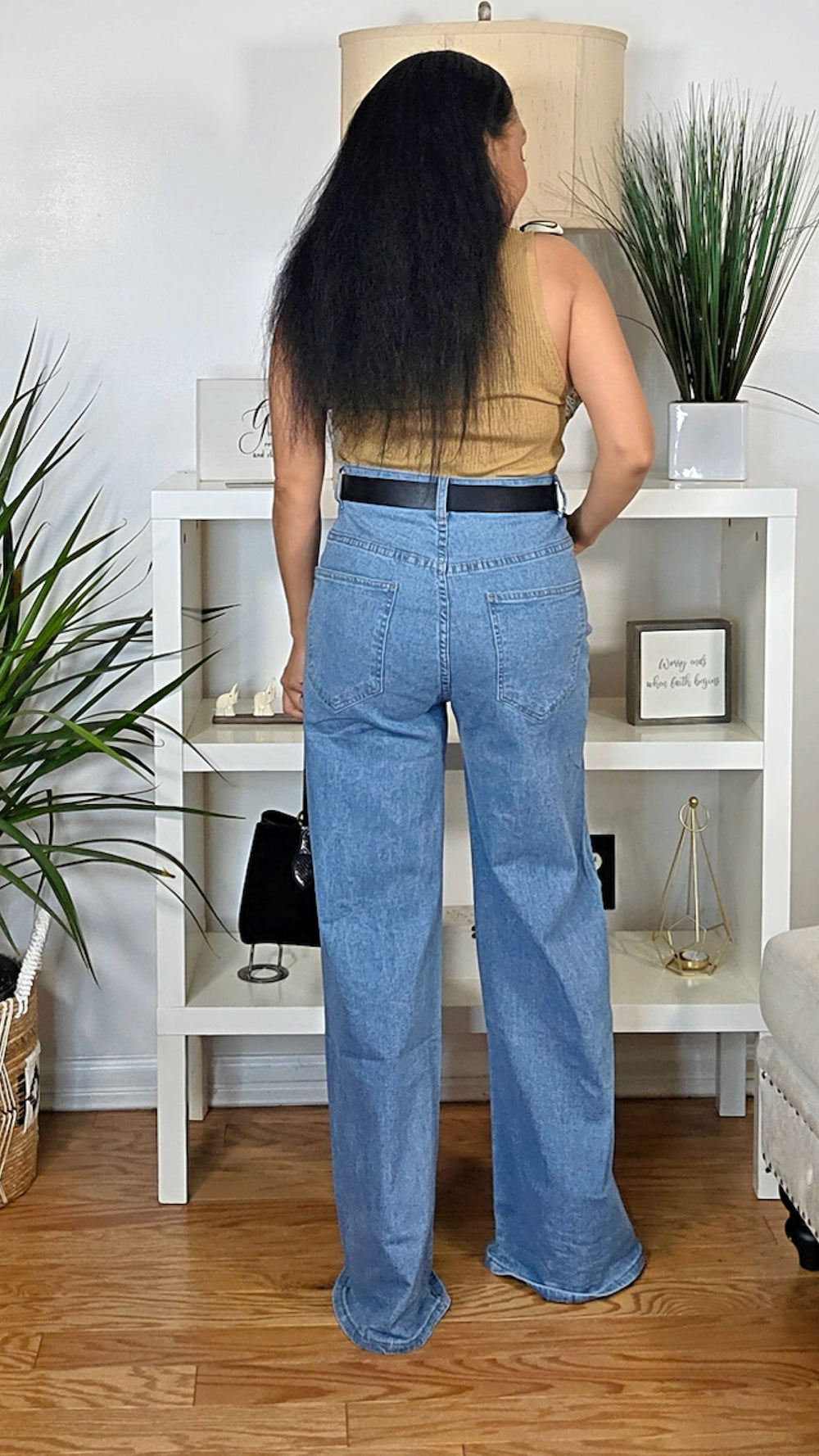 112025 Sparkle Medallion Wide-Leg Denim Pant