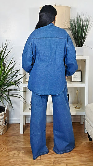 111925 Luxe Mosaic Embellish Denim Set