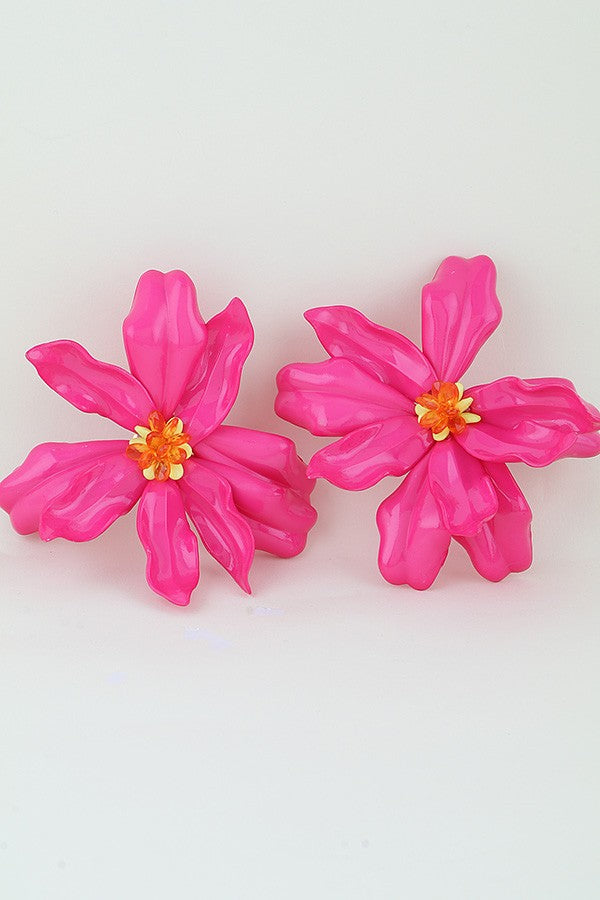 120125 Bright Blossoming Flower Stud Earrings