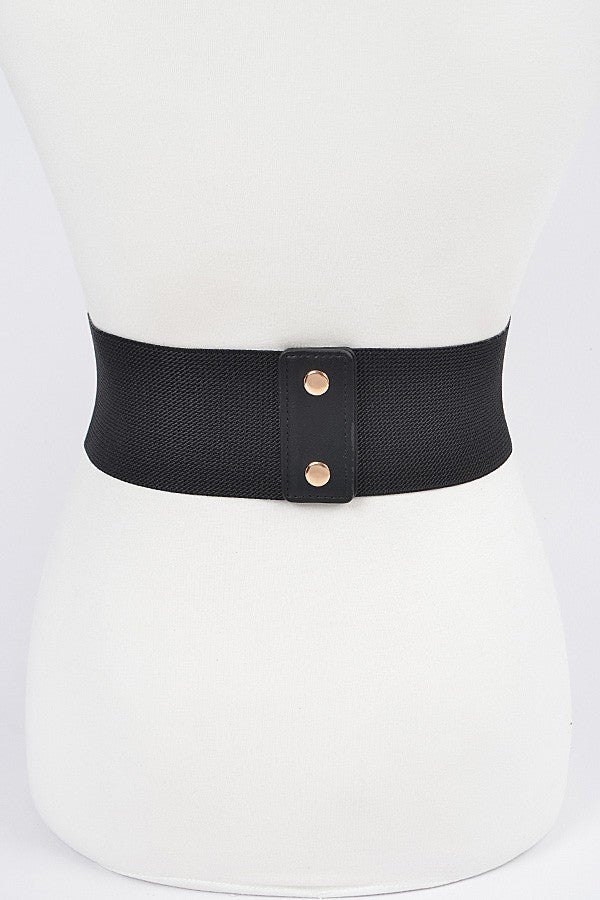 120125 Studded Multi Metal Waist Belt- Black Gold