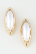 120125 Modern Stone Teardrop Earrings- Gold Cream