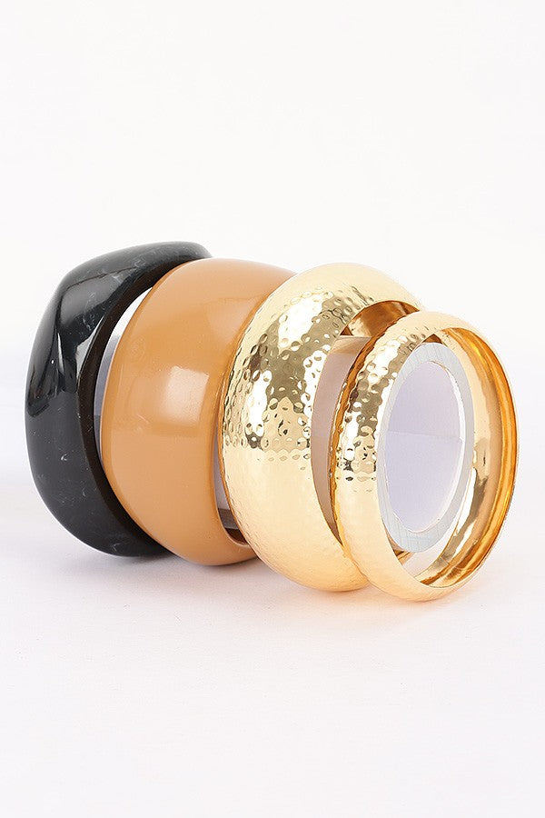 120125 Multi Mixed - Material Bracelet- Gold