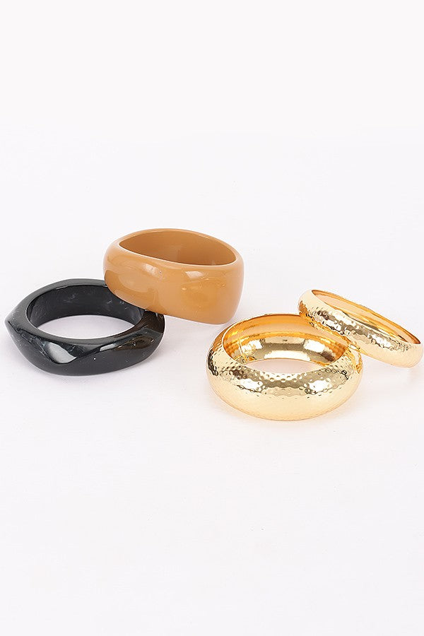 120125 Multi Mixed - Material Bracelet- Gold