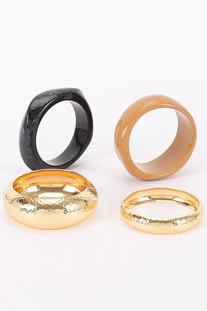 120125 Multi Mixed - Material Bracelet- Gold