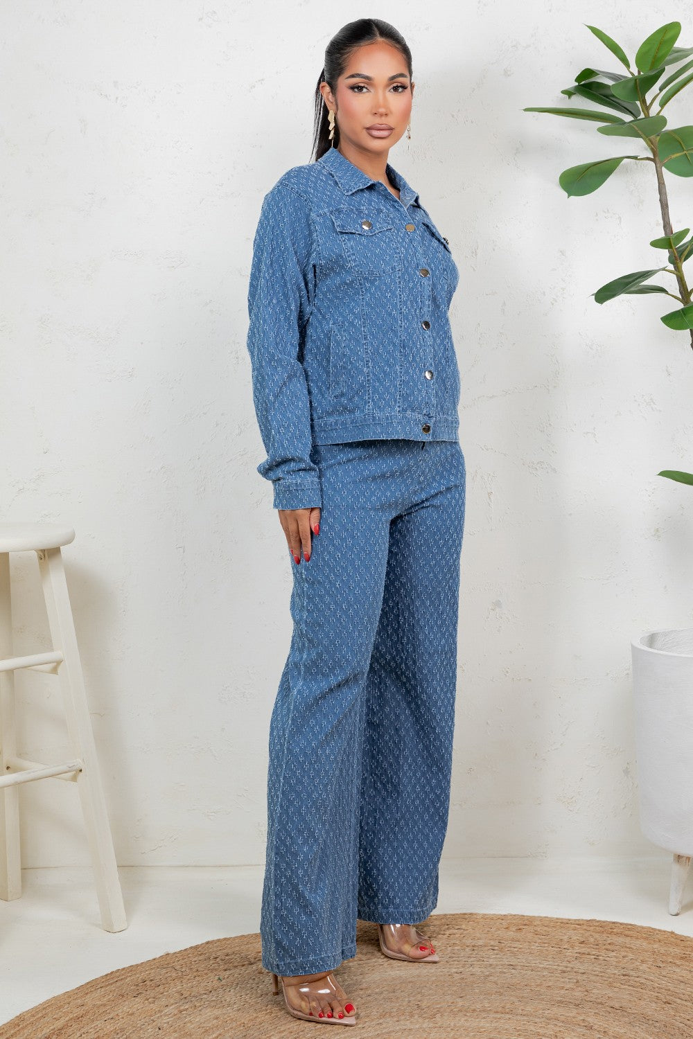 012225 The The Everyday Chic Denim Pant Set
