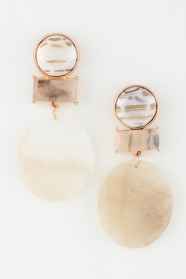 012225 Multi Watercolor Stone Drop Earrings