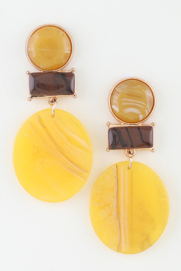 012225 Multi Watercolor Stone Drop Earrings
