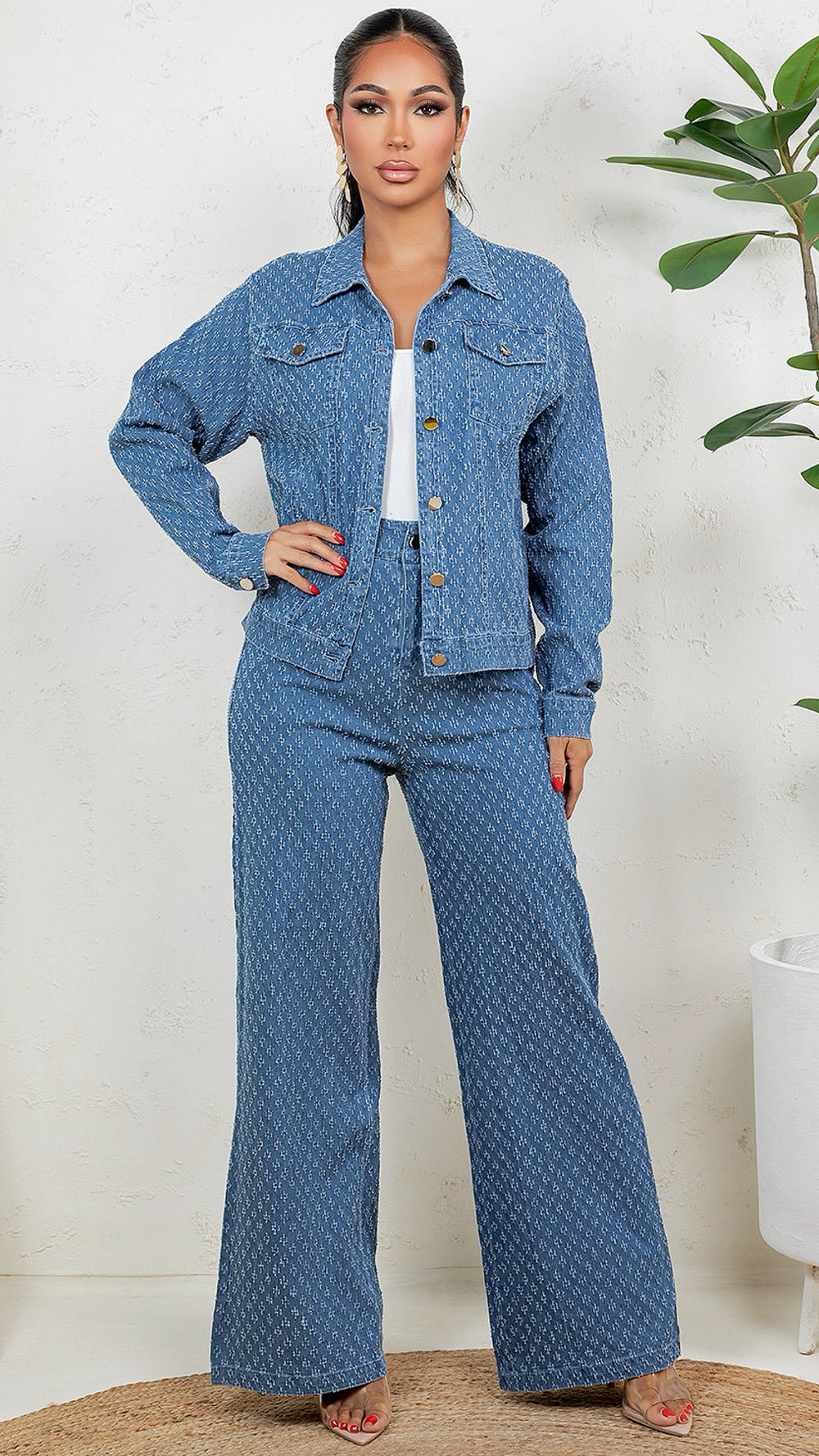 012225 The The Everyday Chic Denim Pant Set