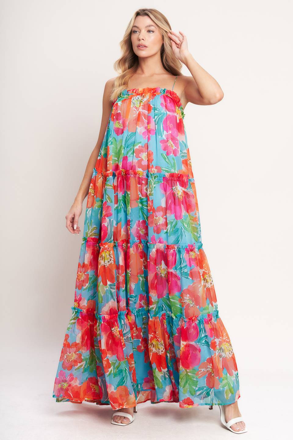 042226 The Vibrant Bloom Goddess Maxi Dress