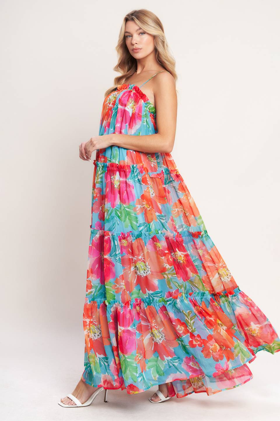 042226 The Vibrant Bloom Goddess Maxi Dress