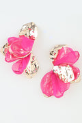 040826 Hammered Fabric Petal Blossom Earrings
