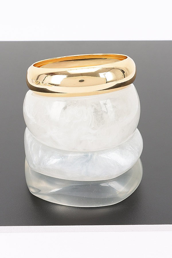 040826 Clear Multi Mixed - Material Bracelet