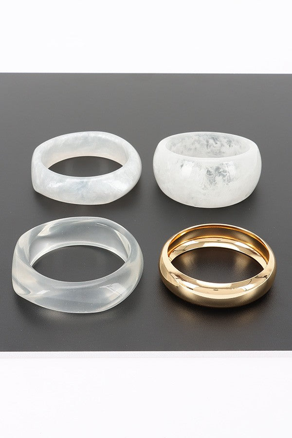 040826 Clear Multi Mixed - Material Bracelet