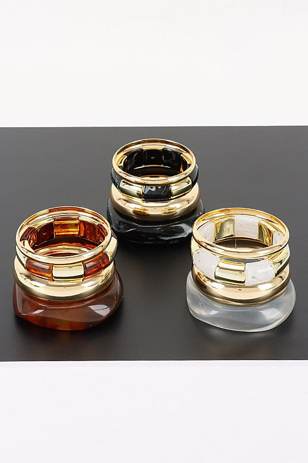 040826 Clear Multi Mixed - Material Bracelet