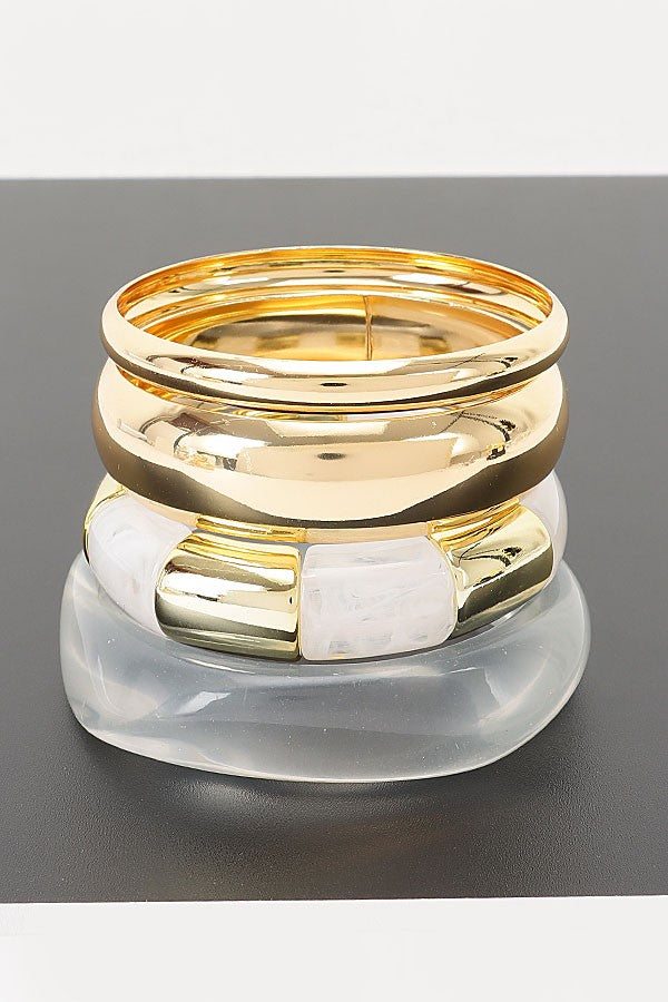 040826 Clear Multi Mixed - Material Bracelet
