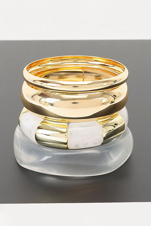 040826 Clear Multi Mixed - Material Bracelet
