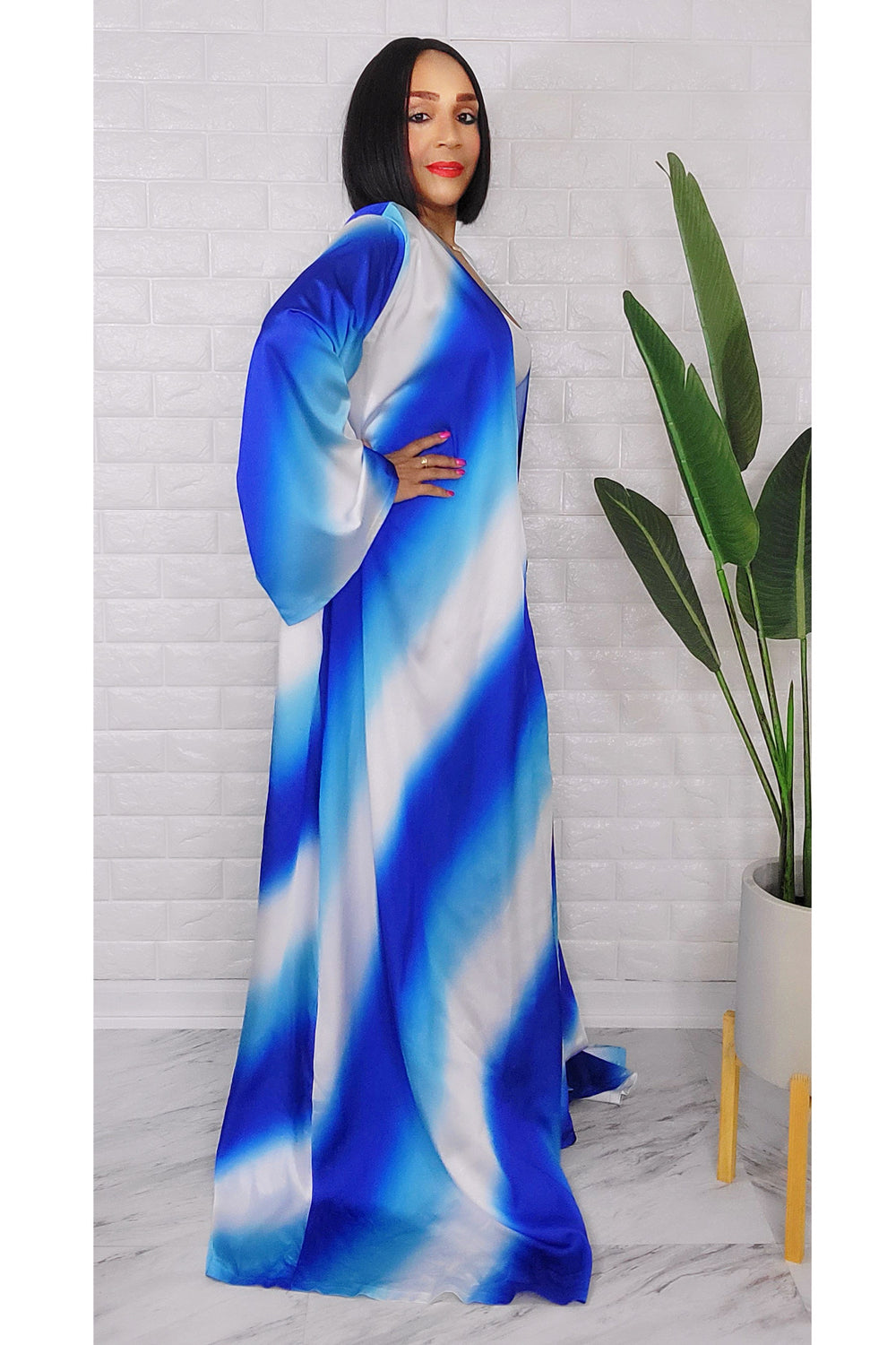 042623 The Blue Sky Vacation Duster & Wide Leg Palazzo Pant Set