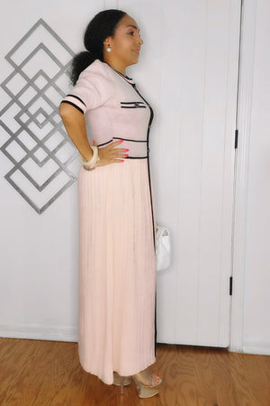 091924 The Pink knit Midi Sweater Dress ONE SIZE FIT