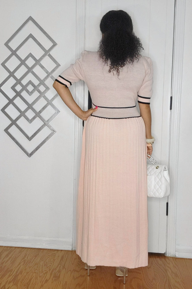 091924 The Pink knit Midi Sweater Dress ONE SIZE FIT
